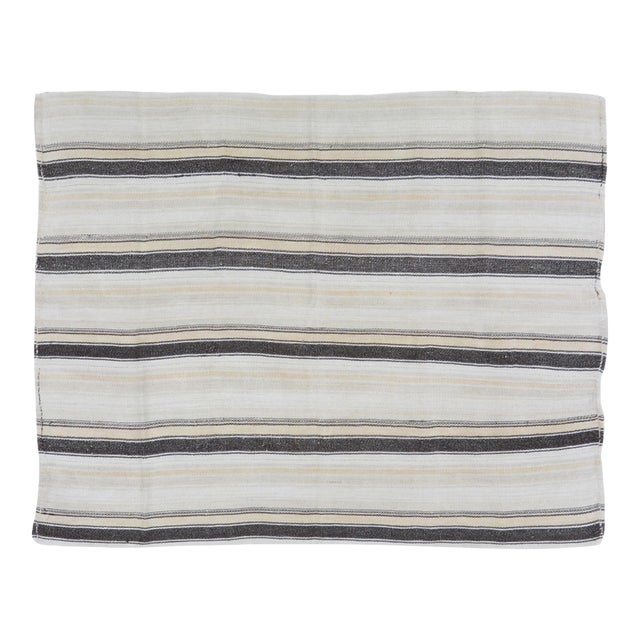 Vintage Turkish Flatweave Hemp Rug, 4'8''x5'9'' For Sale