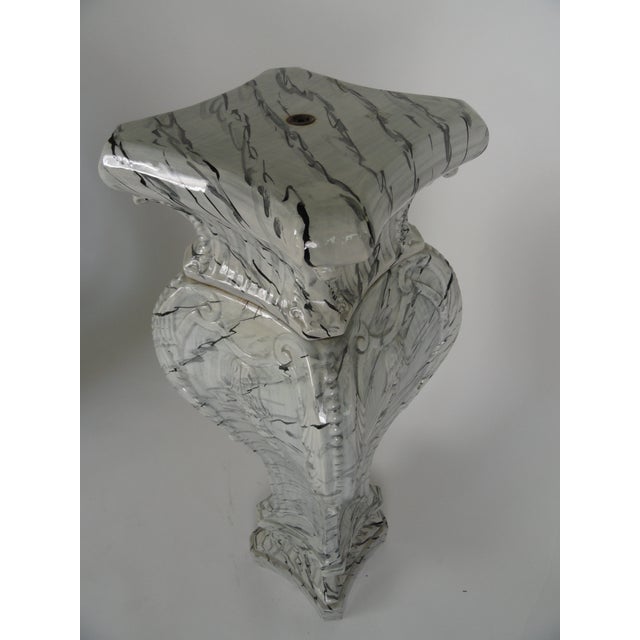 White Mid-20th Century Swedish Ceramic Pedestals - a Pair For Sale - Image 8 of 9