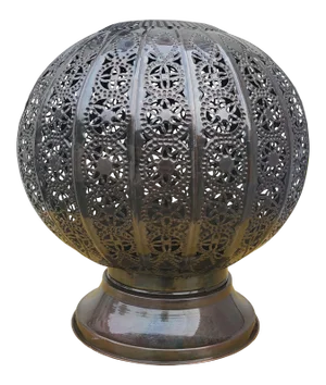 Large Moroccan Pierced Metal Table Lantern