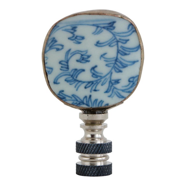 Chinese Blue & White Pottery Fragment Lamp Finial For Sale