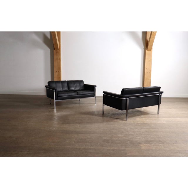 Vintage Model 6912 Two-Seater Sofa in Black Leather by Horst Brüning for Kill International, Germany, 1967 For Sale - Image 13 of 13