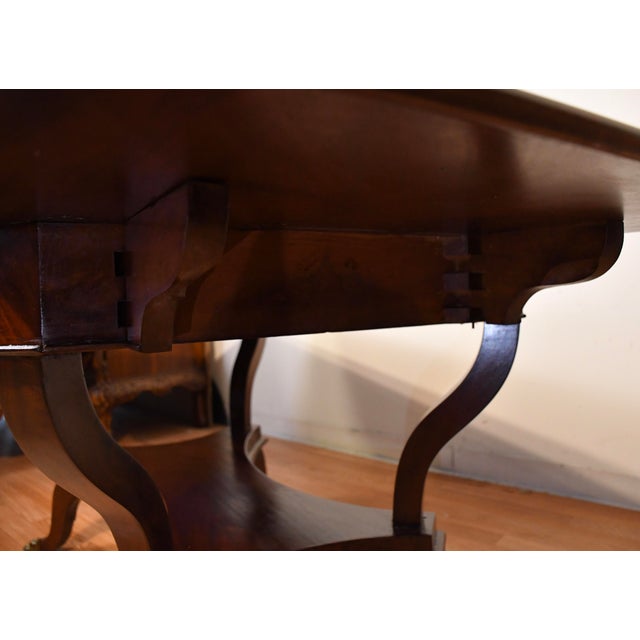 1860s Antique Federal Flame Mahogany Drop-Leaf Table / Sofa Table For Sale - Image 18 of 18