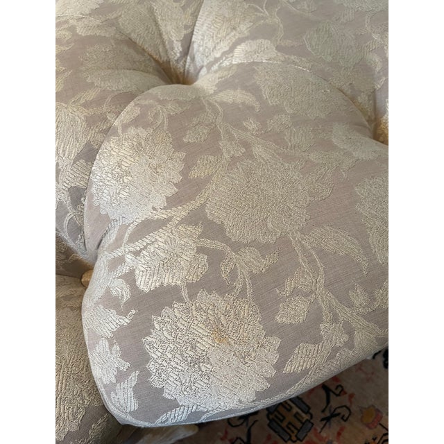 1990s Tufted Ottoman With Skirt - Robert Allen Upholstery For Sale - Image 11 of 13