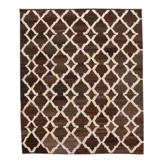 21st Century Modern Abstract Kilim Wool Rug For Sale