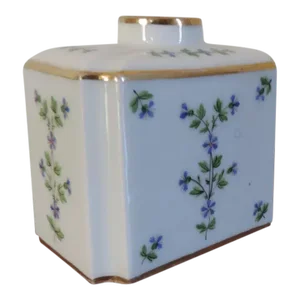 18th Century Porcelain Tea Caddy, Sprig or Cornflower Pattern