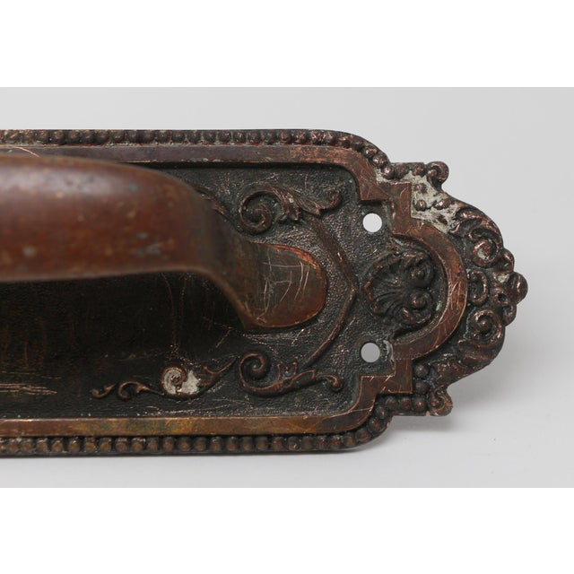 Victorian Antique 14 In. Victorian Sargent Brass Entry Door Pull For Sale - Image 3 of 6