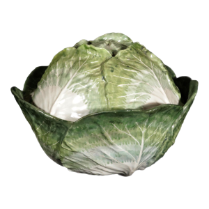 Mid 18th Century French Faience Tromp l'Oeil Strasbourg Factory Cabbage Tureen and Cover