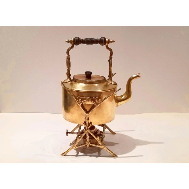 Antique 1890 Victorian Brass & Copper Spirit Kettle For Sale - Image 12 of 12