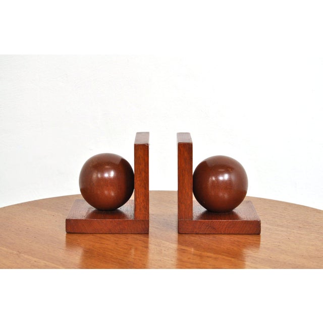 Art Deco Oak Bookends, 1930s, Set of 2 For Sale - Image 9 of 9