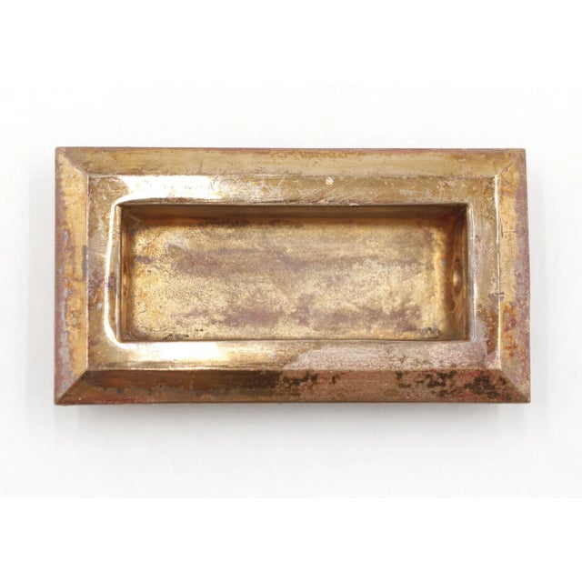 Set of Vintage 3.125 In. Brass Rectangular Window Sash Lifts For Sale - Image 4 of 6