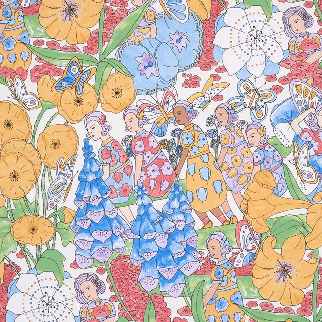 Not Yet Made - Made To Order Sample - Schumacher X Clements Ribeiro Fairie Garden Wallpaper in Yellow & Ivory For Sale - Image 5 of 5