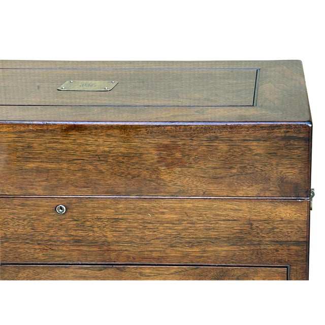 Wood Vintage Natural Wood Light Brown Rectangular Trunk With Drawer For Sale - Image 7 of 10