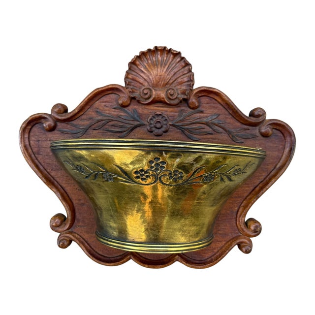 Syroco Vintage 1965 Syroco #5141 & #5142 Gold Wall Pocket/Planter Set For Sale - Image 4 of 8