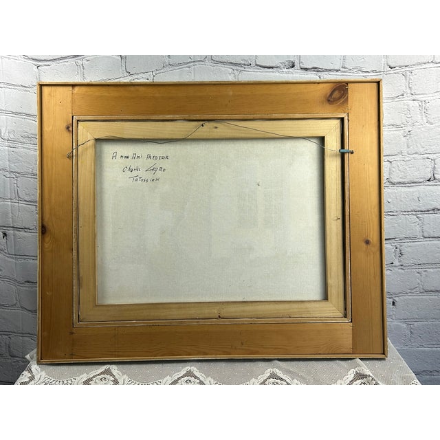 The inscription on the back of this painting belongs to the Armenian-Canadian artist Charles Garo Tatossian (1925–2016),...