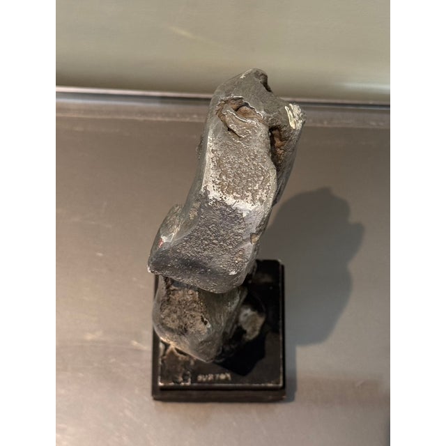 Wood 1970s Mid-Century Modern Brutalist Cast Metal Abstract Sculpture by Gloria Burton For Sale - Image 7 of 10
