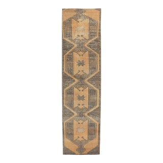 1980s Vintage Turkish Hand-Knotted Runner For Sale