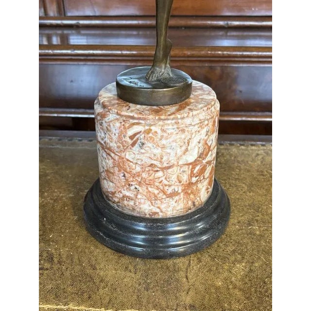 Art Deco Style Bronze & Marble Figure, Large & Impressive. 49 Cms Tall.