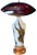 Contemporary Murano Oval Art Glass Wine Colored Mushroom Abstract Table Lamp For Sale - Image 3 of 18