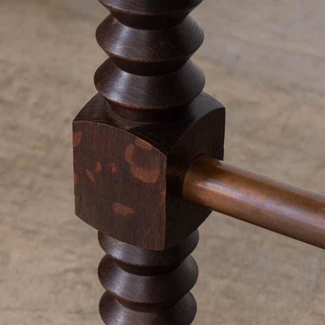 1940s French Wood and Copper Side Table by Charles Dudouyt For Sale - Image 15 of 16