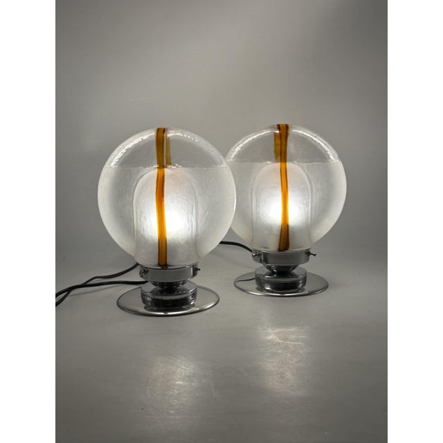 Murano Glass Lamps by Toni Zuccheri for Mazzega, Italy, 1970s, Set of 2 For Sale - Image 9 of 10