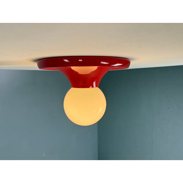Vintage Italian Red Metal Light by Achille Castiglioni for Flos, 1970s For Sale - Image 6 of 18