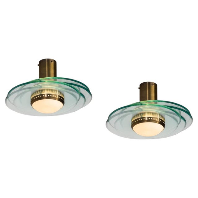 Brass and Glass 2079 Ceiling Lamp by Max Ingrand for Fontana Arte, Italy, 1960s For Sale - Image 17 of 17