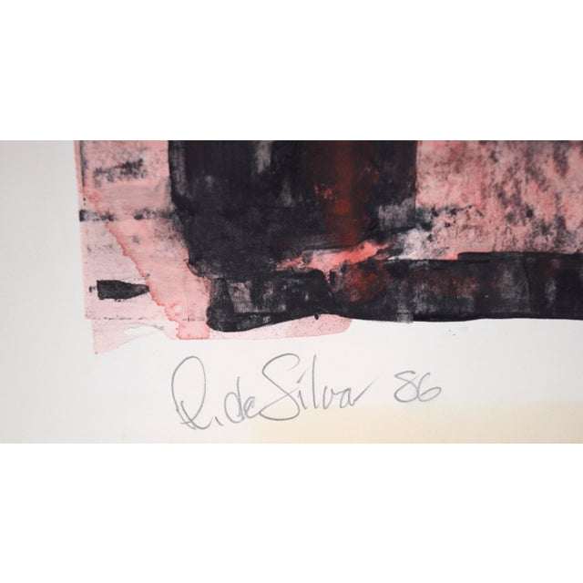 Red Abstract Expressionist Composition in Acrylic and Pastel on Paper by Ricardo De Silva For Sale - Image 8 of 8