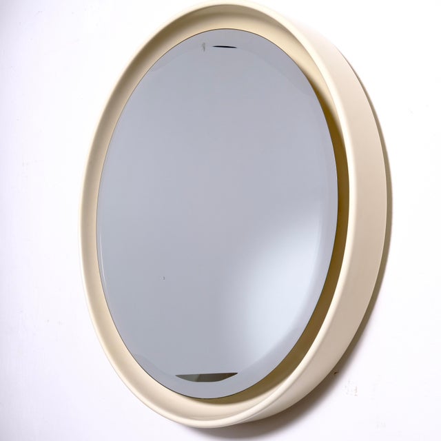 Glass Spacen Age Backlit Mirror, Italy, 1970s For Sale - Image 7 of 18