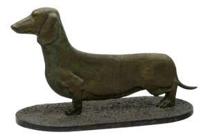 Mid 20th Century Dachshund Bronze Sculpture with Boot Scraper