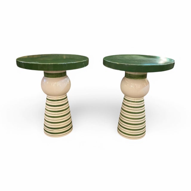 Ceramic Side Tables, 1980s, Set of 2 For Sale - Image 6 of 6
