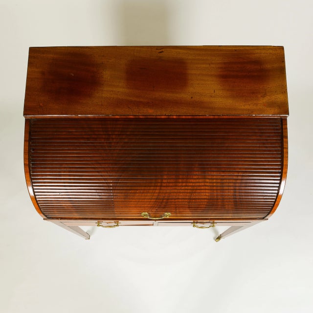 George III Mahogany Roll-Top Writing Table For Sale - Image 9 of 11