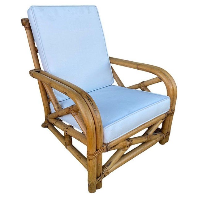 Mid-Century Modern Restored Child Size "1949er" Two-Strand Rattan Sofa & Lounge Chair Set For Sale - Image 3 of 12