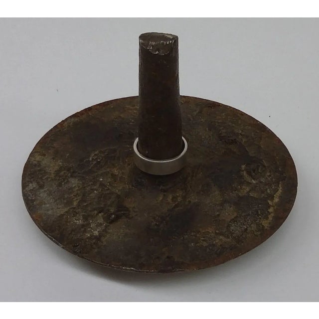 WWI Solid Iron Nail Head Art Ring Holder For Sale - Image 9 of 9