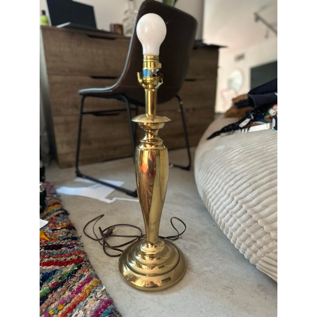 Art Deco Vintage Stiffel Candlestick Style Brass Lamp For Sale - Image 3 of 10