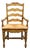 High End Vintage Solid Rubberwood Country French Ladderback Dining Arm Chair W. Rush Seat For Sale