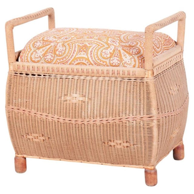 Czech Art Deco Stool in Wood and Hemp, 1940s For Sale - Image 14 of 14