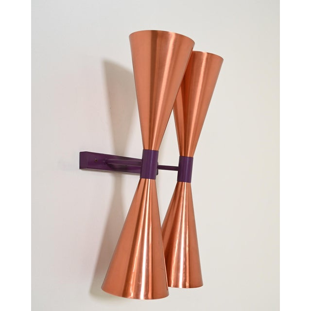 Hans-Agne Jakobsson Model S-2021 Copper Wall Lamps by Hans-Agne Jakobsson, 1960s, Set of 2 For Sale - Image 4 of 14