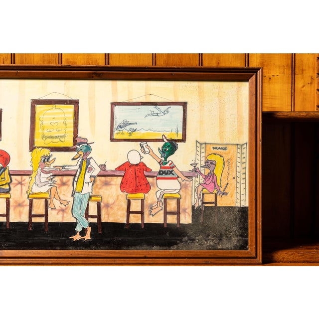 “Last Call at the Gold Duck” Vintage Outsider Barroom Drawing For Sale - Image 4 of 5
