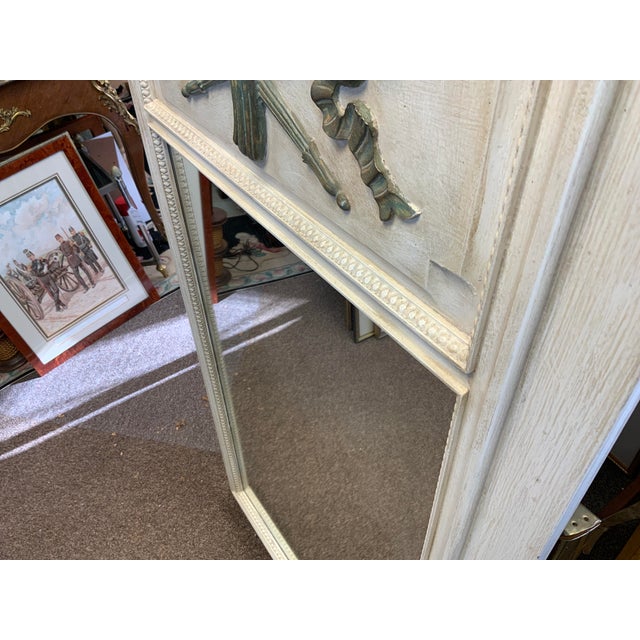 Wood Mid 20th Century French Louis XVI Trumeau Mirror For Sale - Image 7 of 7