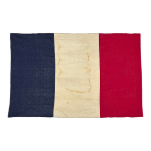 French Cotton Flag Sewn From Vintage Textiles