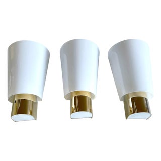 Vintage Gilded Glass Sconces from Limburg, Set of 3 For Sale