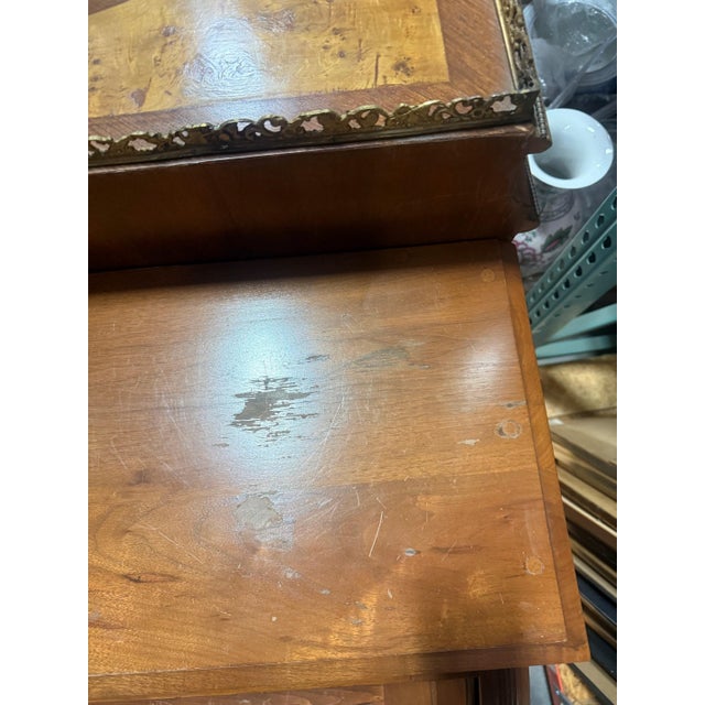Antique Victorian Walnut and Burl Wood Cylinder Desk For Sale - Image 9 of 11