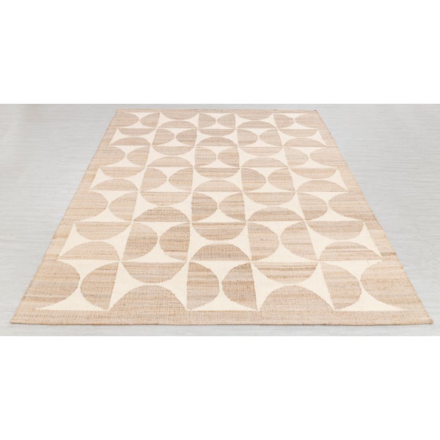 Natural Jute Cream Hand Woven Premium Quality Boho Style Rug 4x6Ft. For Sale - Image 6 of 18