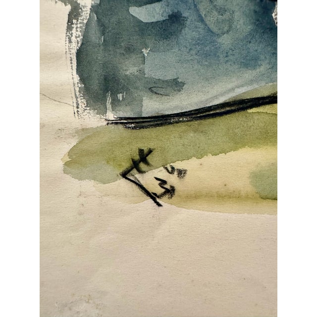 1930s Henry Emil Salloch Original Watercolor on Paper Mountain Landscape Study, 1931. For Sale - Image 5 of 6