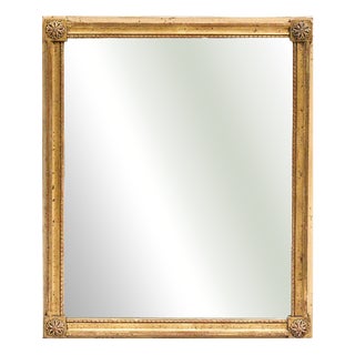 Small Louis XVI Giltwood Mirror with Floral Corners For Sale