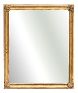 Small Louis XVI Giltwood Mirror with Floral Corners