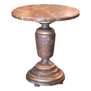 1950s Faux-Marble Painted Side Table For Sale
