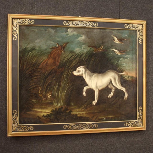 French Artist, Landscape with Dog, 1750, Oil on Canvas, Framed For Sale - Image 14 of 16