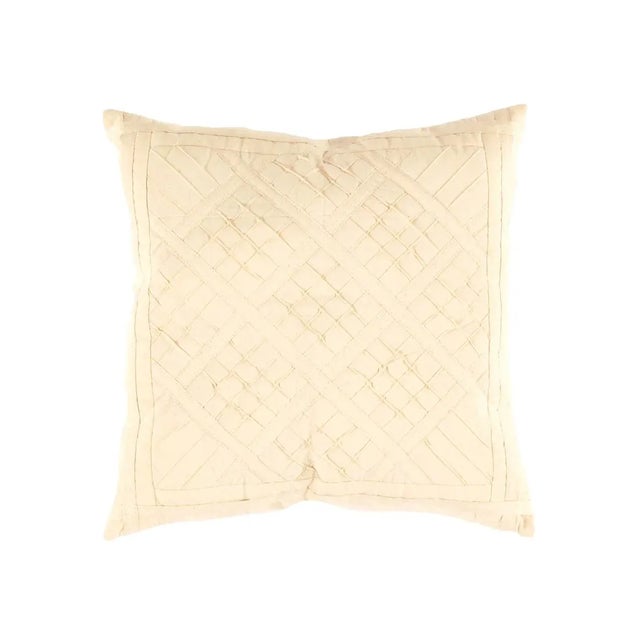 Modern Indian White Color Cotton Pillow For Sale - Image 3 of 3