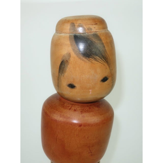 1940s Artist Signed Large Japanese Wood Kokeshi Dolls, Set of 3 For Sale - Image 12 of 16